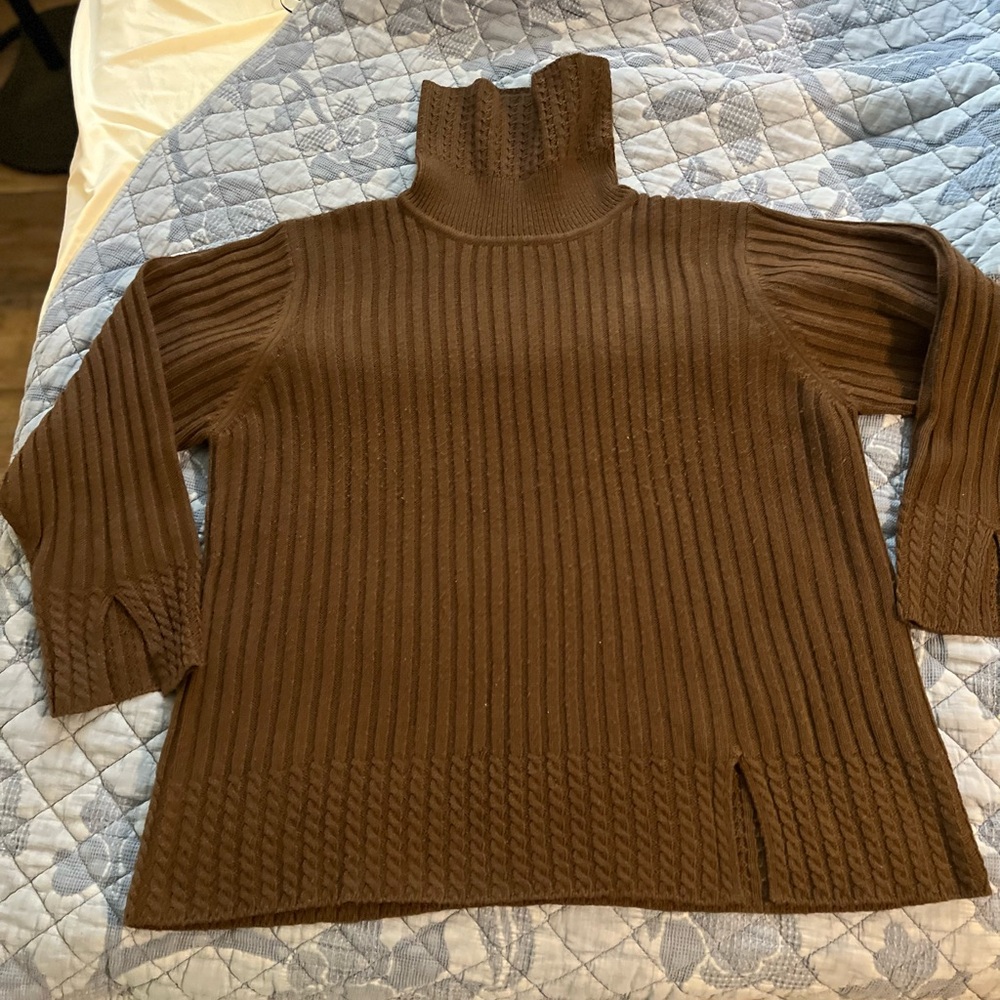 Modern‎ Soul Chocolate Ribbed Turtleneck Sweater